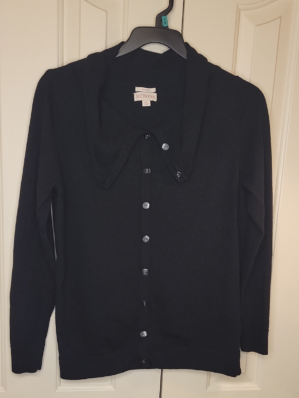 Merona Black Button-Front Collared Cardigan